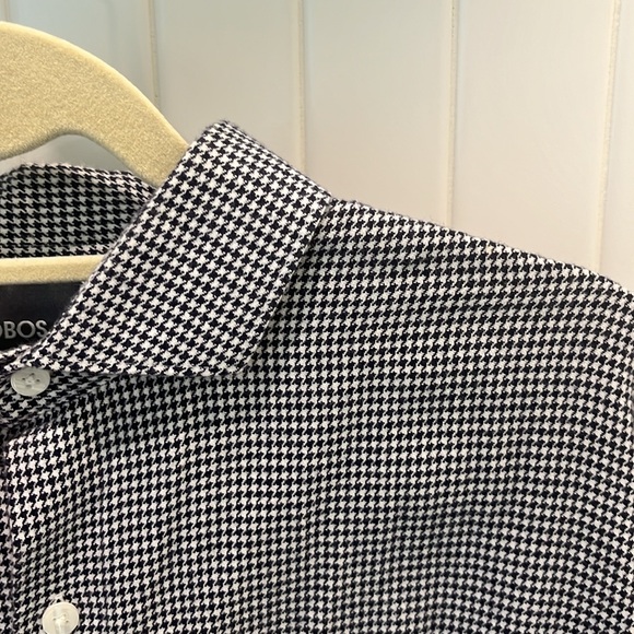 Bonobos unbutton down navy houndstooth check shirt Slim Fit M - Picture 2 of 6